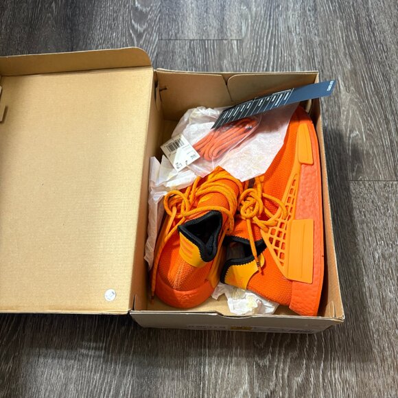 Adidas Pharrell Williams HU NMD GY0095 Orange Ubuntu Size 9.5 New w/ Box - Picture 3 of 11
